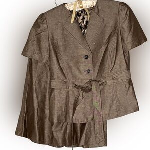 Tahari linen short sleeve  blazer and skirt set 8P